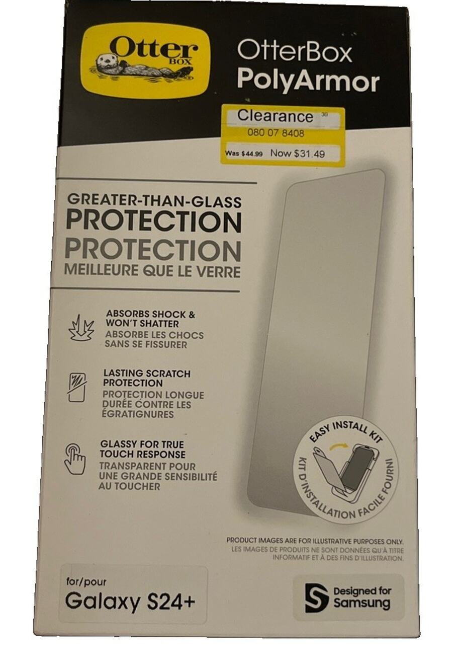 OtterBox - PolyArmor Glass Samsung Galaxy S24 Clear Screen Protector – New